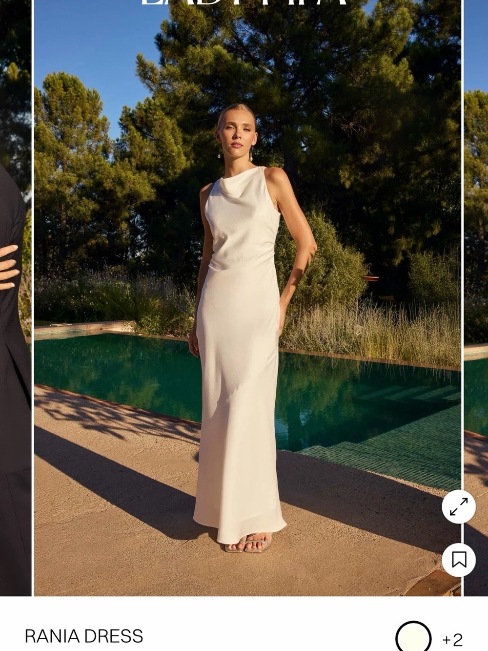 Rania Maxi Dress in Cream — Sleek Sleeveless Evening Gown